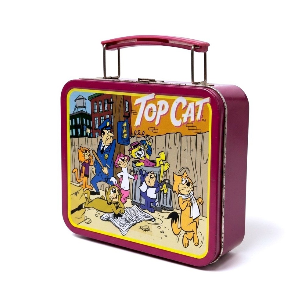 VTG 1999 Top Cat Tin Mini Lunchbox Hanna Barbera Cartoon Collectible Purple Rare